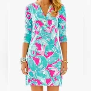 Lilly Pulitzer Alessia Tropical Pink Cotton Dress - XS